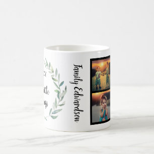 Foto Collage Monogramm Familie genießen kleine Din Kaffeetasse