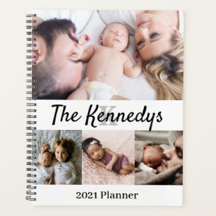 Foto Collage, Name & Monogramm der 2021-Familie Planer