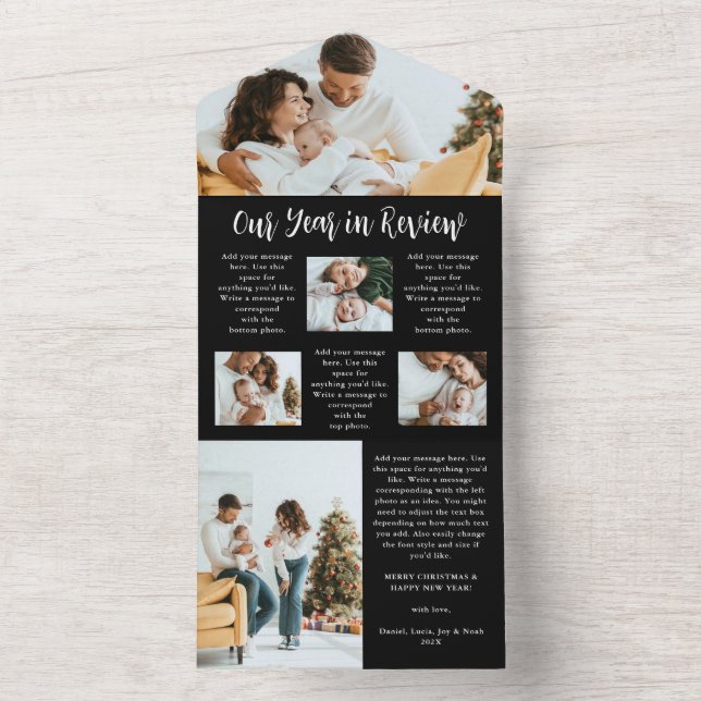 Foto Collage New Year Holiday Card All In One Einladung (Innen Boden)