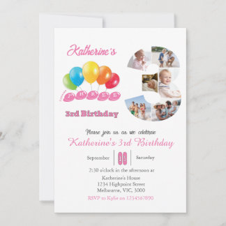 Foto-Collage Nr. 3 Mädchen Einladung