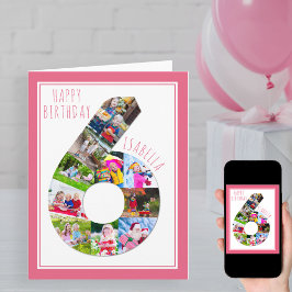 Foto Collage Nummer 6 Girls 6. Geburtstagskarte Karte