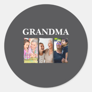 Foto-Collage Oma D Familie Runder Aufkleber