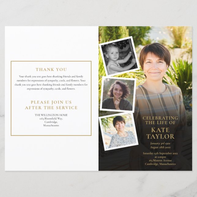 Foto Collage Order of Service Funeral Program (Vorderseite)