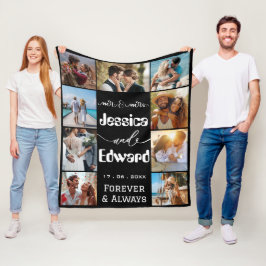 Foto Collage Paar 9 Bilder für immer und immer Fleecedecke