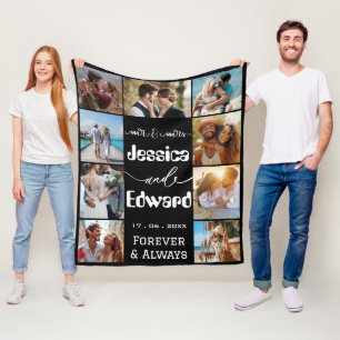 Foto Collage Paar 9 Bilder für immer und immer Fleecedecke