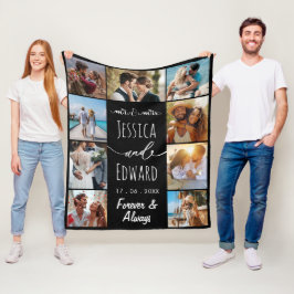 Foto Collage Paar 9 Bilder für immer und immer Fleecedecke