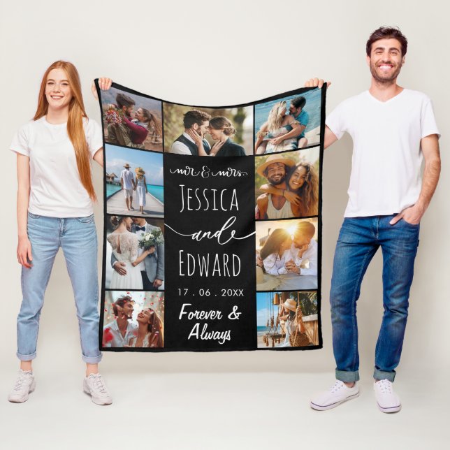 Foto Collage Paar 9 Bilder für immer und immer Fleecedecke (Beispiel)