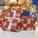 Foto Collage Peace Liebe Joy Green Christmas Geschenkpapier<br><div class="desc">Fügen Sie eine persönliche Touch zu Ihrem Geschenk,  die Weihnachten mit diesem Foto Geschenkpackung. Das Design bietet 4 quadratische Bilder und den Text: Peace Joy Liebe. Die Farben sind: rot und gold.</div>