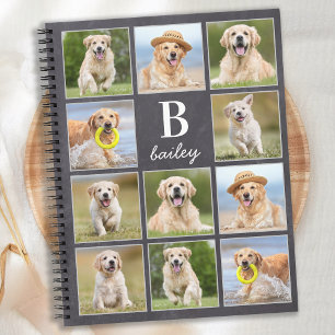 Foto Collage Personalisiert Monogram Welpe Dog Notizbuch