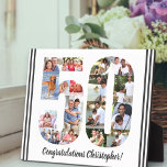 Foto Collage Personalisiert Nummer 50 Geburtstag Fotoplatte<br><div class="desc">50. Geburtstagspark - personalisiert mit einer Foto-Collage Ihrer Lieblings-Fotos und individuellem Text. Die Fotovorlage ist für Sie bereit, um Ihre Fotos hinzuzufügen, die in Form einer Zahl 50 angezeigt werden. Die Formulierung, die derzeit "Herzlichen Glückwunsch [Name]!" lautet, kann ebenfalls angepasst werden. Bitte stöbern Sie in meinem Geschäft für mehr Geschenke...</div>