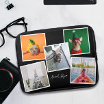 Foto Collage Personalisierter schwarzer Laptop-Sie Laptopschutzhülle<br><div class="desc">Fügen Sie 5 Fotos Ihres geliebten Hundes (oder Ihrer Katze oder Ihnen) zu dieser Collage und Ihrem Namen hinzu. Platzhalter-Fotos,  die mit Genehmigung unter Creative Commons verwendet werden</div>