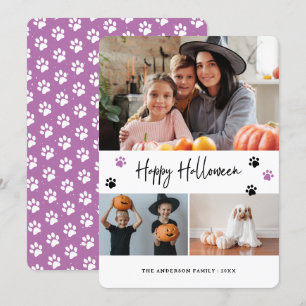 Foto Collage Pet Päw Druckkarte Halloween Karte