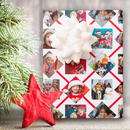 Foto Collage Red Holiday Geschenkpapier Set