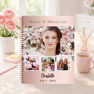Foto Collage Rose Gold Notizbuch