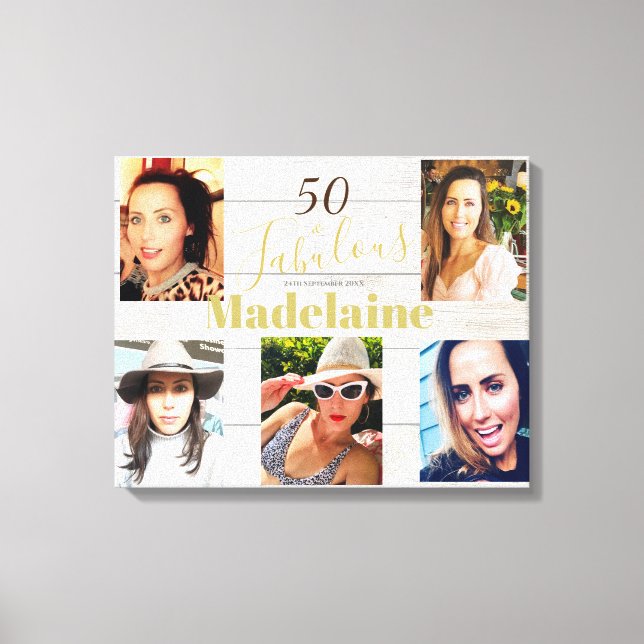 Foto Collage Rustic Simple 50 Fabulous Leinwanddruck (Vorderseite)