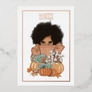 Foto-Collage Saisonaler Herbst Folien Feiertagskarte