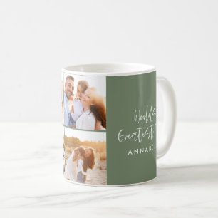 Foto Collage Salbei grün mädchenhafte Mütter Tag Kaffeetasse