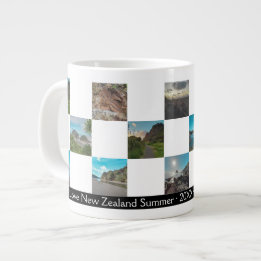 Foto Collage Schachbrett Neuseeland Sommerküste Jumbo-Tasse