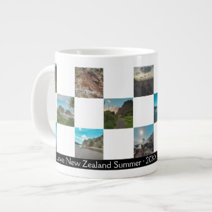 Foto Collage Schachbrett Neuseeland Sommerküste Jumbo-Tasse