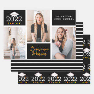 Foto Collage Senior Abschluss Geschenkpapier Set