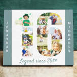 Foto Collage Set in Nummer 16 Aquamarin White Cust Leinwanddruck<br><div class="desc">Erstellen Sie Ihr eigenes einzigartiges 16. Geburtstagsgeschenk. Diese smarte Leinwand ist eine großartige Möglichkeit, Ihre Foto-Collage anzuzeigen. Die Vorlage ist für Sie bereit, um Ihre Lieblings-Fotos, die automatisch in der Form der Zahl 16 angezeigt werden, hinzuzufügen. Sie können auch Ihren Namen hinzufügen und die Formulierung "Legend seit 20###" anpassen. Das...</div>