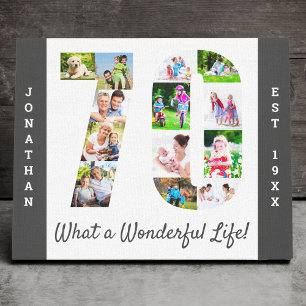 Foto Collage Set in Nummer 70 Grauweiß Custom Leinwanddruck