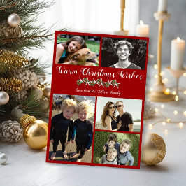 Foto Collage Starfish Weihnachtsflachkarten Feiertagskarte