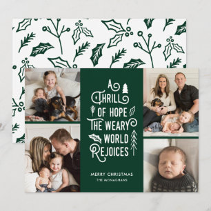 Foto Collage Thrill of Hope Foto Weihnachtsgrün Feiertagskarte