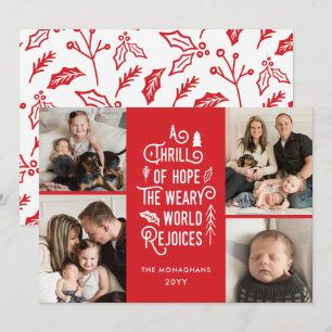 Foto Collage Thrill of Hope Foto Weihnachtsrot Feiertagskarte