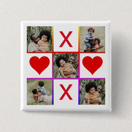 Foto Collage Tic Tac Toe Hugs Kisses Vathers Day Button