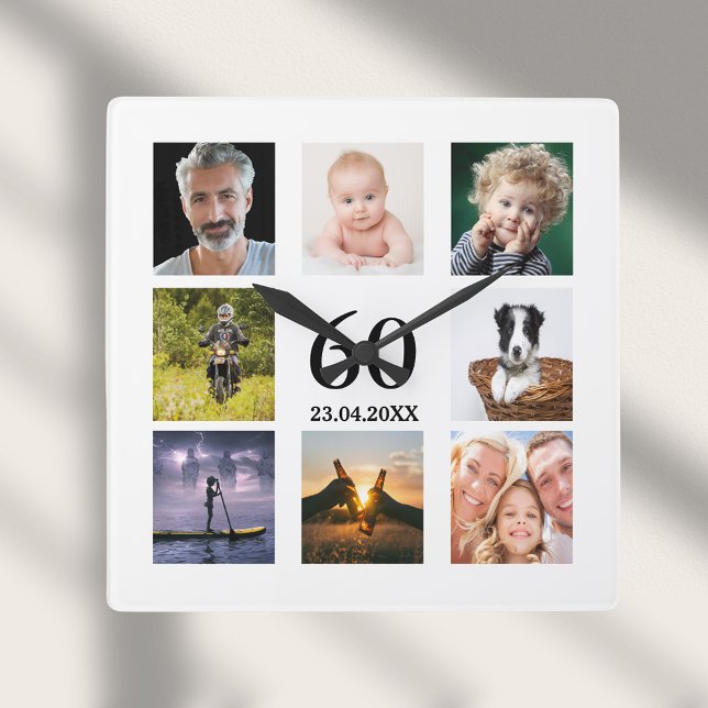 Foto-Collage Typ zum 60. Quadratische Wanduhr (Von Creator hochgeladen)