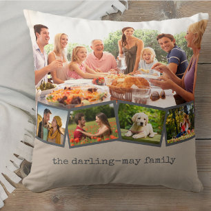 Foto Collage und ZigZag Foto Strip Mushroom Grau Kissen