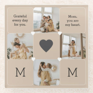 Foto Collage Untersetzer mit Herzempfang