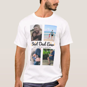 Foto Collage Vatertag Geschenk Bester Vater T-Shirt