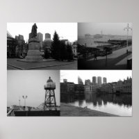 Foto-Collage von Den Haag 3 in Schwarzweiß