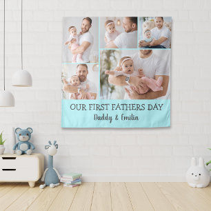 Foto Collage Wall Tapestes am ersten Vatertag Wandteppich