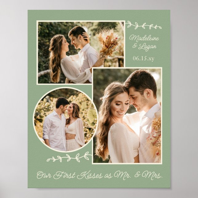 Foto Collage Wedding Couple Custom Mr. Sage Poster (Vorne)