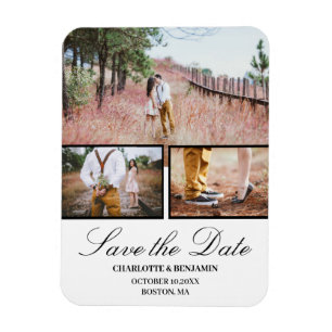 Foto Collage Wedding Save the Date Magnet