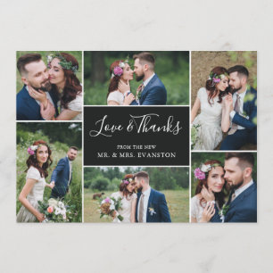 Foto Collage Wedding Vielen Dank Flachkarte   Ebon Dankeskarte