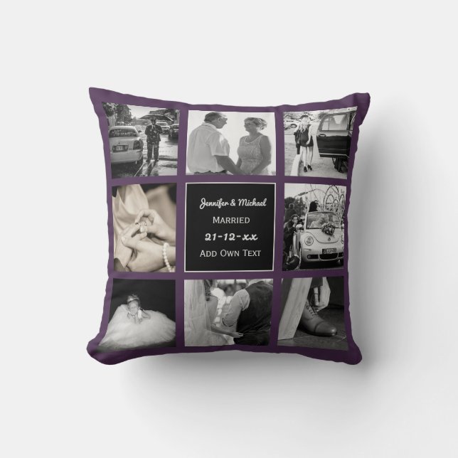 FOTO COLLAGE Wedding Vow Erneuerung oder Jubiläum  Kissen (Vorderseite)
