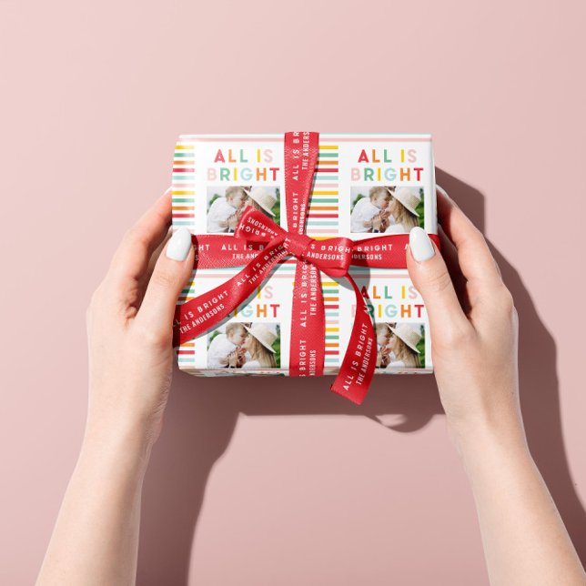 Foto Collage Weihnachten Regenbogen bunt hell ho Geschenkpapier (Von Creator hochgeladen)