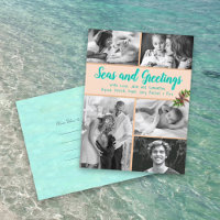 Foto Collage Weihnachts-Postkarte der Küstenfamili