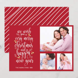 Foto Collage Weihnachtskarte 3 Fotos Einladung