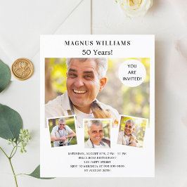 Foto Collage White Geburtstag Einladung