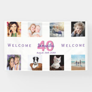 Foto Collage White Geburtstagsparty Banner