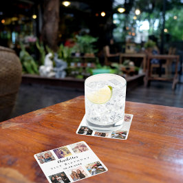 Foto Collage White Geburtstagsparty Rechteckiger Pappuntersetzer