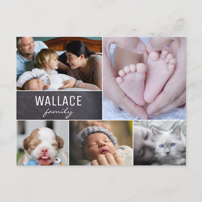 Foto Collage-Wiedersehen für mehrere Fotos Postkarte (Vorderseite)