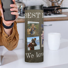 Foto Collage wir Liebe Sie Vater Vatertag Thermosbecher