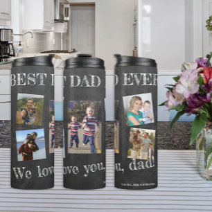 Foto Collage wir Liebe Sie Vater Vatertag Thermosbecher