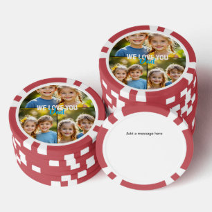 Foto-Collage "Wir lieben dich, Papa" Glückspilz Pokerchips